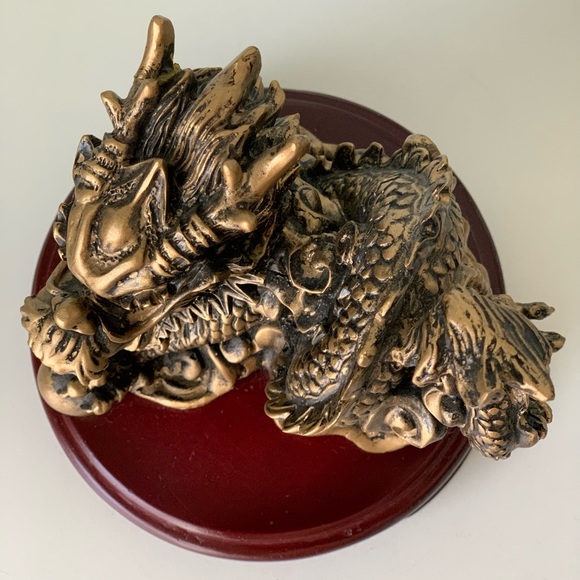 New vintage Golden Bronze Dragon - Picture 8 of 11